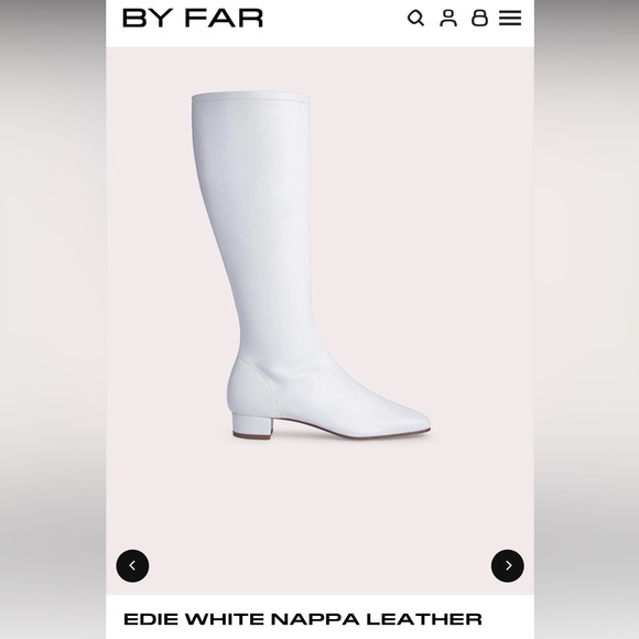 By Far NIB EDIE WHITE NAPPA LEATHER boots - Picture 2 of 4